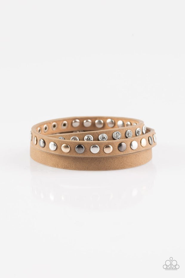 Paparazzi Catwalk Casual Brown Triple Wrap Urban Bracelet - Glitzygals5dollarbling Paparazzi Boutique 