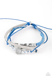 Paparazzi Take A SPACEWALK - Blue - Corded Leather Sliding Knot Bracelet - Glitzygals5dollarbling Paparazzi Boutique 