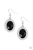 Paparazzi Only FAME In Town - Black Gem - Rhinestone Earrings - Glitzygals5dollarbling Paparazzi Boutique 