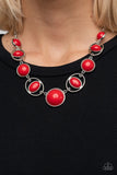 Eye of the BEAD-holder Red ~ Paparazzi Necklace - Glitzygals5dollarbling Paparazzi Boutique 