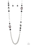 Paparazzi Marina Majesty - Black - Faceted Silver, Crystal Beads - Necklace and matching Earrings - Glitzygals5dollarbling Paparazzi Boutique 