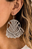 Paparazzi All About Macrame Silver Earrings Summer Party Pack Exclusive - Glitzygals5dollarbling Paparazzi Boutique 