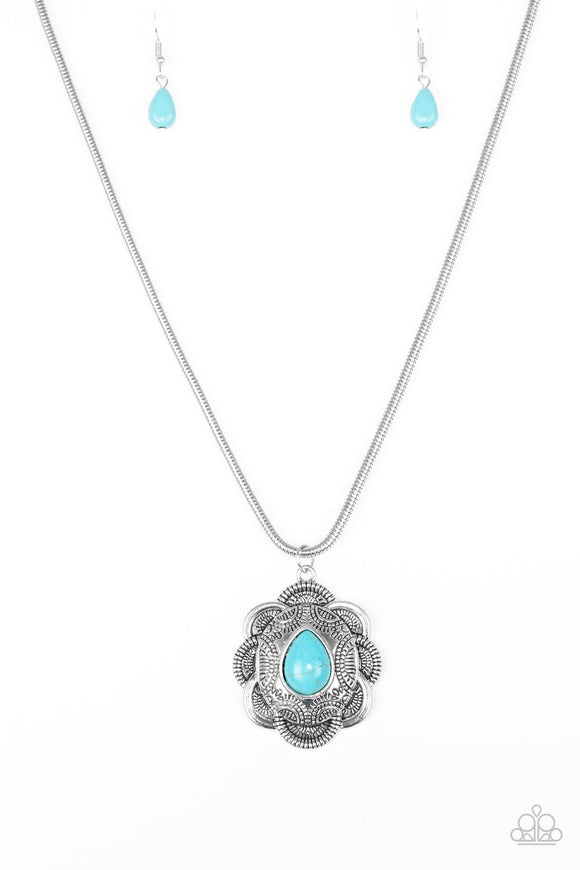Paparazzi Mojave Meadow Necklace Blue - Glitzygals5dollarbling Paparazzi Boutique 
