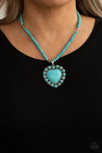 A Heart of Stone - blue - Paparazzi necklace - Glitzygals5dollarbling Paparazzi Boutique 