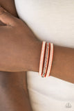 Paparazzi Mega Glam - Orange - White, Smoky Hematite, Rhinestone, Wrap, Snap Bracelet - Glitzygals5dollarbling Paparazzi Boutique 