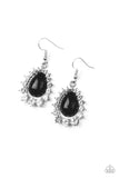 Paparazzi Regal Renewal - Black Bead - White Rhinestones Earrings - Glitzygals5dollarbling Paparazzi Boutique 