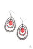Paparazzi Terra Teardrops - Red Earrings - Glitzygals5dollarbling Paparazzi Boutique 