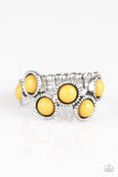 Paparazzi Foxy Fabulous - Yellow beads - Silver Ring - Glitzygals5dollarbling Paparazzi Boutique 