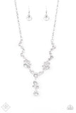 Paparazzi Inner Light - White - Rhinestones - Glamorous Necklace & Earrings - Fashion Fix Exclusive February 2020 - Glitzygals5dollarbling Paparazzi Boutique 