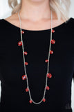 Paparazzi GLOW-Rider - Red Necklace - Glitzygals5dollarbling Paparazzi Boutique 