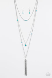 Sandstone Castles Blue Necklace - Glitzygals5dollarbling Paparazzi Boutique 