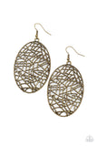 Paparazzi Way Out Of Line Brass Earrings - Glitzygals5dollarbling Paparazzi Boutique 