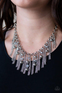 Paparazzi Necklace ~ Ever Rebellious - Silver - Glitzygals5dollarbling Paparazzi Boutique 