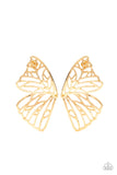 Butterfly Frills - gold - Paparazzi earrings - Glitzygals5dollarbling Paparazzi Boutique 