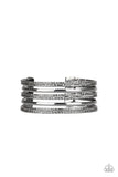 Paparazzi Stack Shack - Black - Diamond Cut Silver Bars - Cuff Bracelet - Glitzygals5dollarbling Paparazzi Boutique 