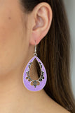 Paparazzi Compliments To The CHIC - Purple - Silver Teardrop - Earrings - Glitzygals5dollarbling Paparazzi Boutique 