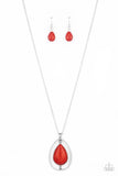 Here Today, PATAGONIA Tomorrow - red - Paparazzi necklace - Glitzygals5dollarbling Paparazzi Boutique 