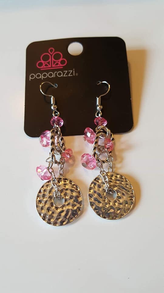 Paparazzi Seaside Catch Pink Earrings Exclusive - Glitzygals5dollarbling Paparazzi Boutique 