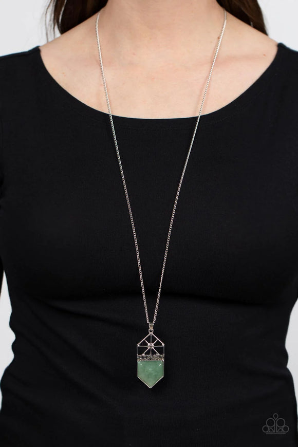 Trailblazing Talisman Green ~ Paparazzi Necklace - Glitzygals5dollarbling Paparazzi Boutique 