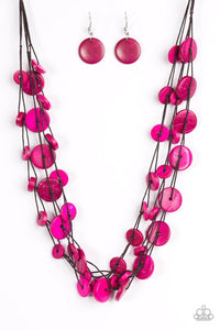 Paparazzi Bermuda Beach House Pink Wooden Necklace - Glitzygals5dollarbling Paparazzi Boutique 