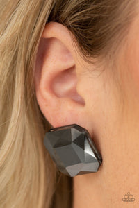 Paparazzi Show Glow - Black Hematite Gem - Post Earrings - Glitzygals5dollarbling Paparazzi Boutique 