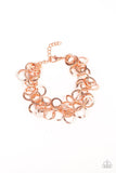 Paparazzi Noise Control - Copper - Rings Dangle from Shiny Chain - Bracelet - Glitzygals5dollarbling Paparazzi Boutique 