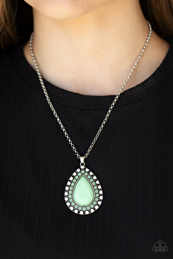 DROPLET Like It’s Hot Green ~ Paparazzi Necklace - Glitzygals5dollarbling Paparazzi Boutique 