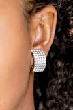 Paparazzi Hollywood Hotshot - White Clip-On Earrings - Glitzygals5dollarbling Paparazzi Boutique 