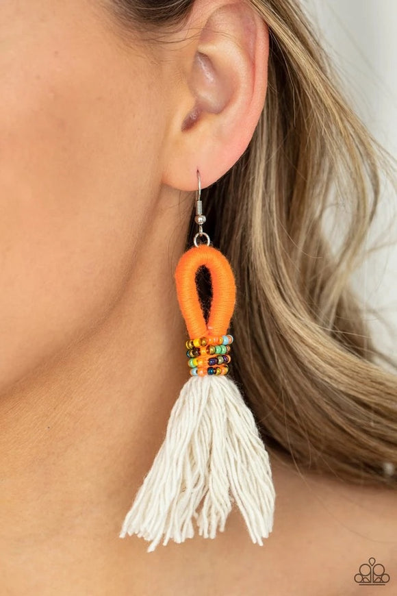 Paparazzi Earring ~ The Dustup - Orange - Glitzygals5dollarbling Paparazzi Boutique 