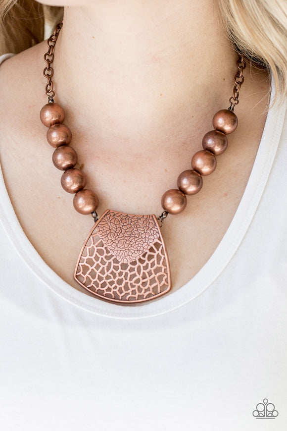 Paparazzi Large and In Charge - Copper Necklace - Glitzygals5dollarbling Paparazzi Boutique 