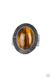 Paparazzi Outdoor Oasis - Brown Tigers Eye Ring - Glitzygals5dollarbling Paparazzi Boutique 