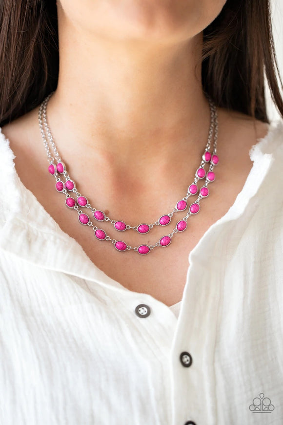 Sahara Safari - pink - Paparazzi necklace - Glitzygals5dollarbling Paparazzi Boutique 
