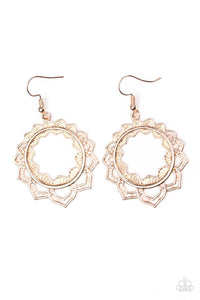 Paparazzi Modest Mandalas - Rose Gold - Ornate Hoop - Earrings - Glitzygals5dollarbling Paparazzi Boutique 