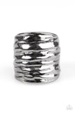Paparazzi Just A Ripple Black Gunmetal Ring - Glitzygals5dollarbling Paparazzi Boutique 