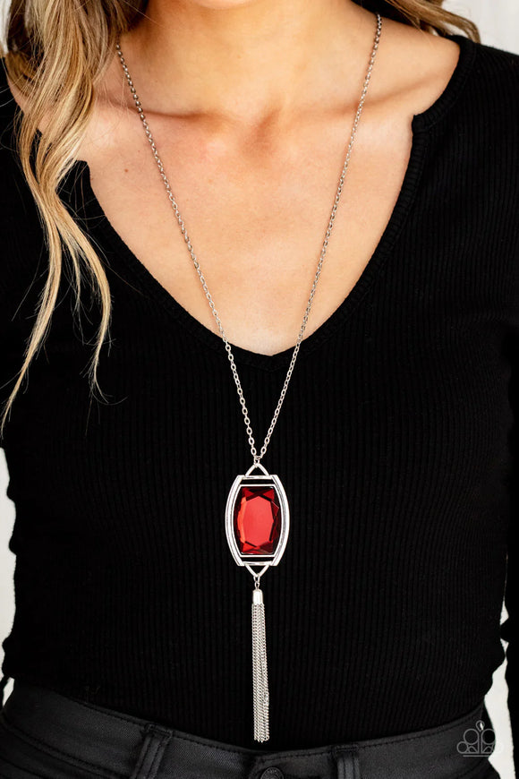 Timeless Talisman Red ~ Paparazzi Necklace - Glitzygals5dollarbling Paparazzi Boutique 