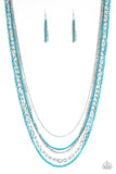 Paparazzi Industrial Vibrance - Blue - Necklace & Earrings - Glitzygals5dollarbling Paparazzi Boutique 