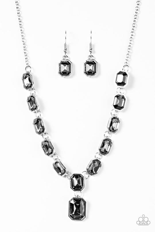 Paparazzi The Right to Remain Sparkly Hematite Y Necklace - Glitzygals5dollarbling Paparazzi Boutique 