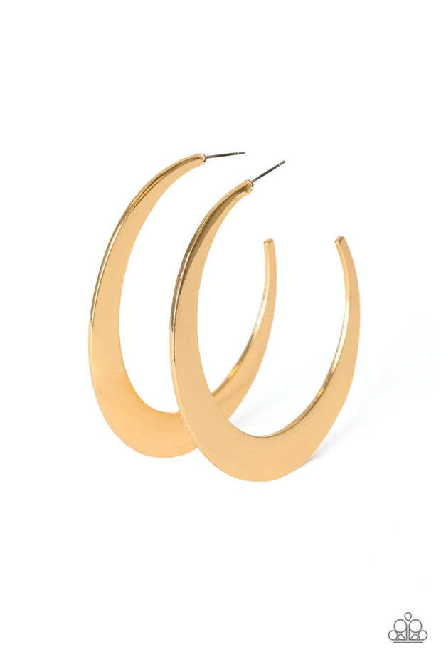 Paparazzi Moon Beam - Gold - Large Hoop Earrings - Glitzygals5dollarbling Paparazzi Boutique 