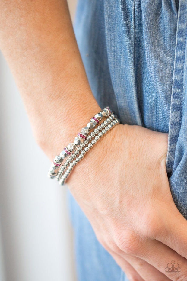 Paparazzi “Let There BEAM Light” Pink Bracelet - Glitzygals5dollarbling Paparazzi Boutique 