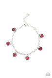 Paparazzi Valentine Vibes Red Heart Bracelet - Glitzygals5dollarbling Paparazzi Boutique 