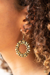 Paparazzi Earring ~ Baby, Its Cold Outside - Brass - Glitzygals5dollarbling Paparazzi Boutique 
