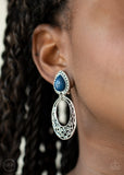Exotic Escape - blue - Paparazzi CLIP ON earrings - Glitzygals5dollarbling Paparazzi Boutique 