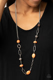 Barefoot Bohemian Orange ~ Paparazzi Necklace - Glitzygals5dollarbling Paparazzi Boutique 