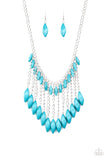 Paparazzi Venturous Vibes - BLUE - Faceted Beads - Shimmery Silver Chain Necklace & Earrings - Glitzygals5dollarbling Paparazzi Boutique 