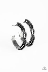 Paparazzi Retro Reverberation - Silver Earrings - Glitzygals5dollarbling Paparazzi Boutique 