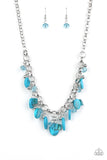 Paparazzi I Want To SEA The World - Blue - Bold Silver Chain Necklace & Earrings - Glitzygals5dollarbling Paparazzi Boutique 