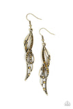 Paparazzi Let Down Your Wings Brass Earrings - Glitzygals5dollarbling Paparazzi Boutique 