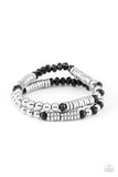 Paparazzi Downright Dressy - Black Stretch Bracelet - Glitzygals5dollarbling Paparazzi Boutique 