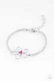 Paparazzi Hibiscus Hipster - Pink Rhinestone Center - Silver Bracelet - Glitzygals5dollarbling Paparazzi Boutique 