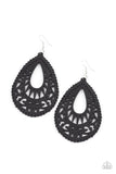 Paparazzi Zesty Zen - Black - Filigree Wooden - Earrings - Glitzygals5dollarbling Paparazzi Boutique 